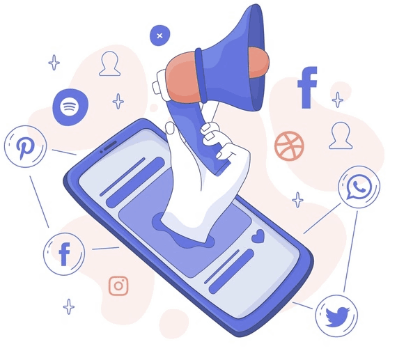 Facebook Marketing Illustration